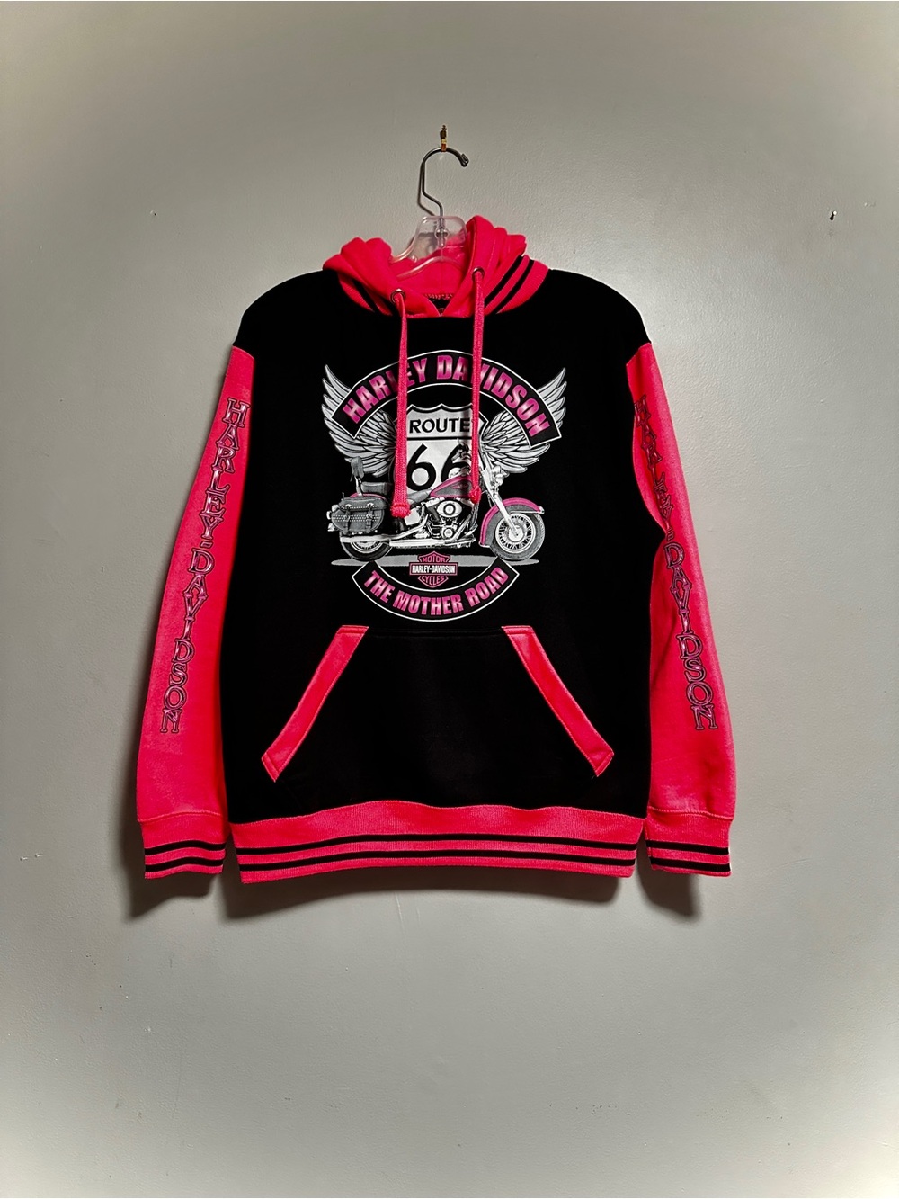 Harley-Davidson Black & Hot Pink Route 66 Pullover Hoodie